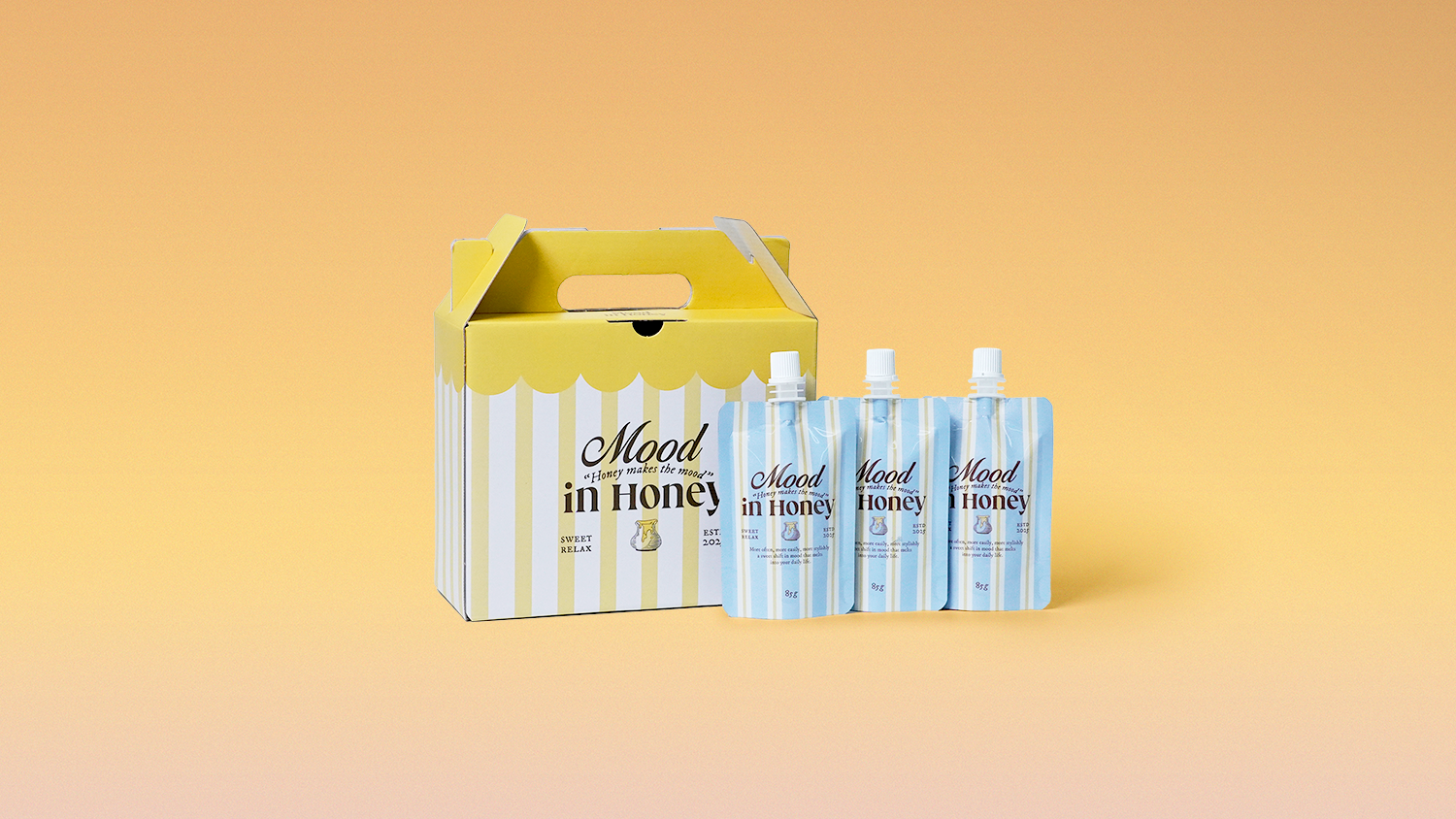 무드인허니 골판지 손잡이 박스 파우치 꿀