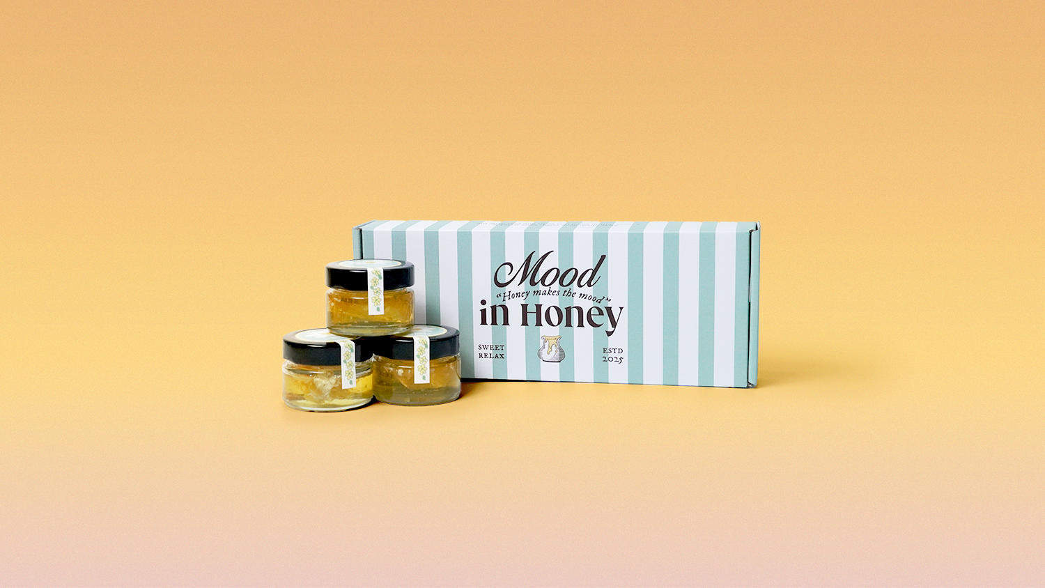 무드인허니 G형 골판지 박스 벌꿀 잼 3개입